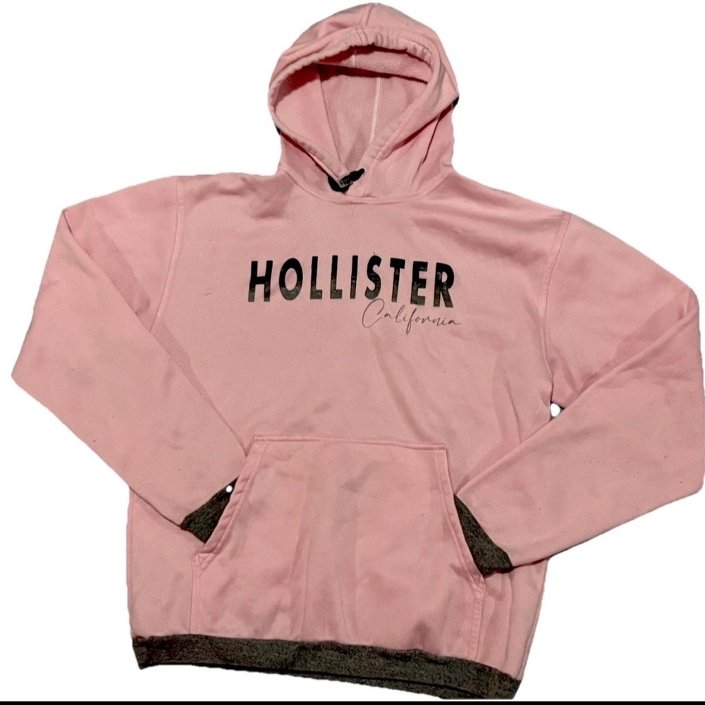 Hollister Y2K Pull Over Woman’s Size . M Spell Out Hoodie Pink & Grey